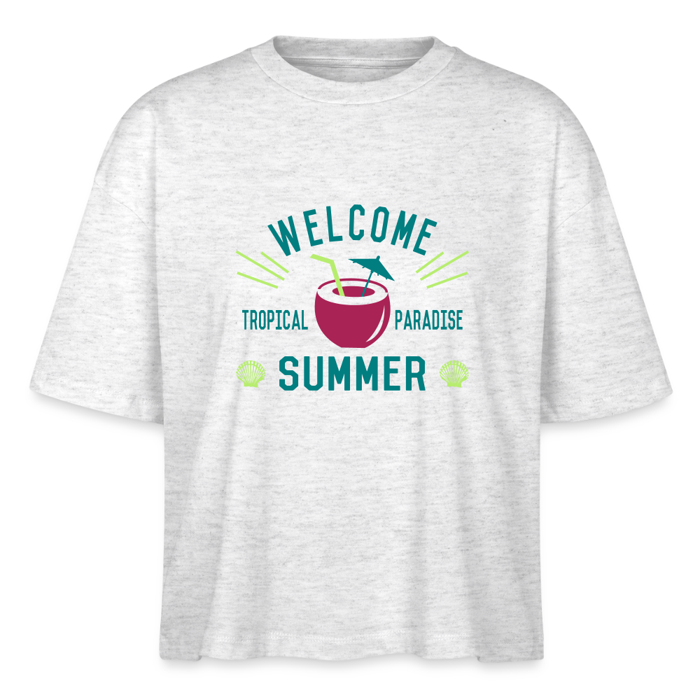 Stanley/Stella Frauen Boxy Bio-T-Shirt Nova Welcome Summer - Weiß meliert