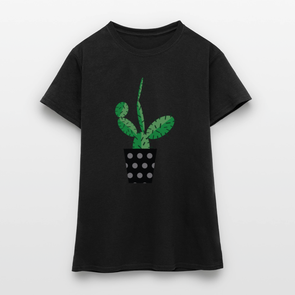 Frauen T-Shirt Kaktus - Schwarz