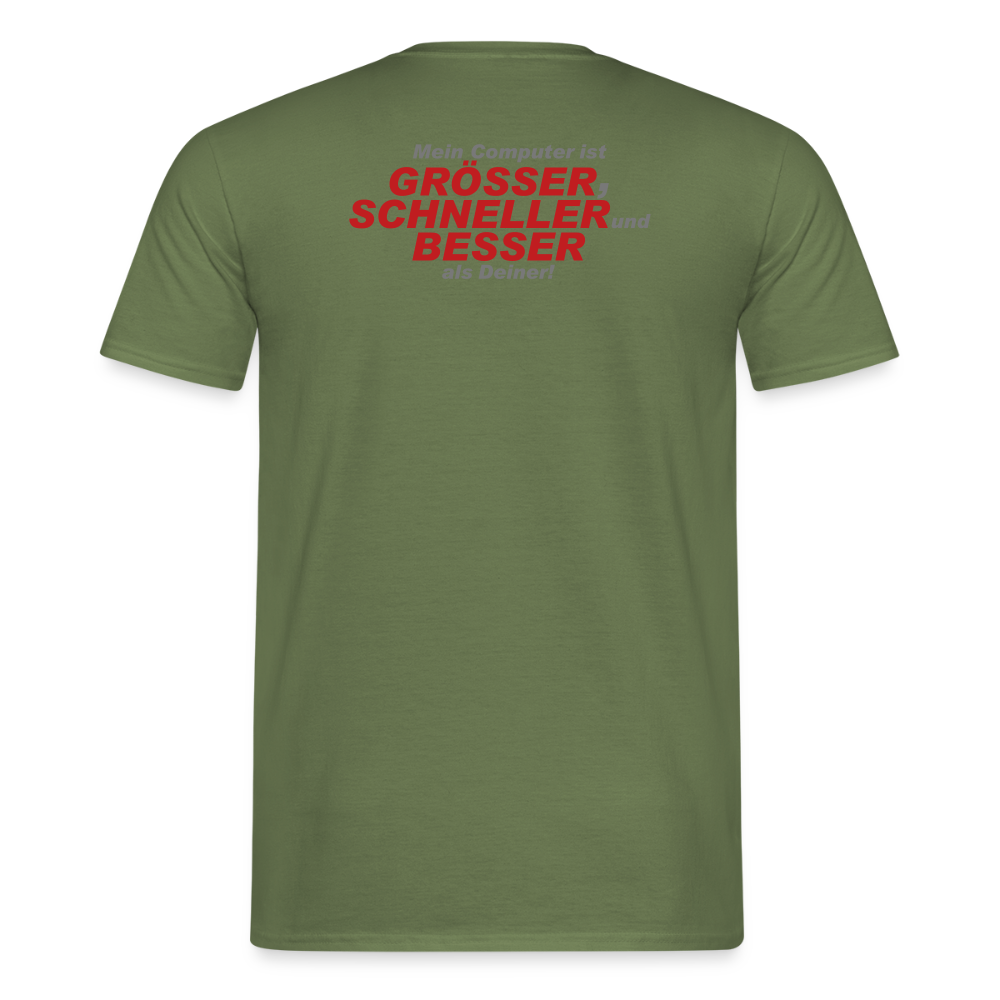 Männer T-Shirt Mein Computer - Militärgrün