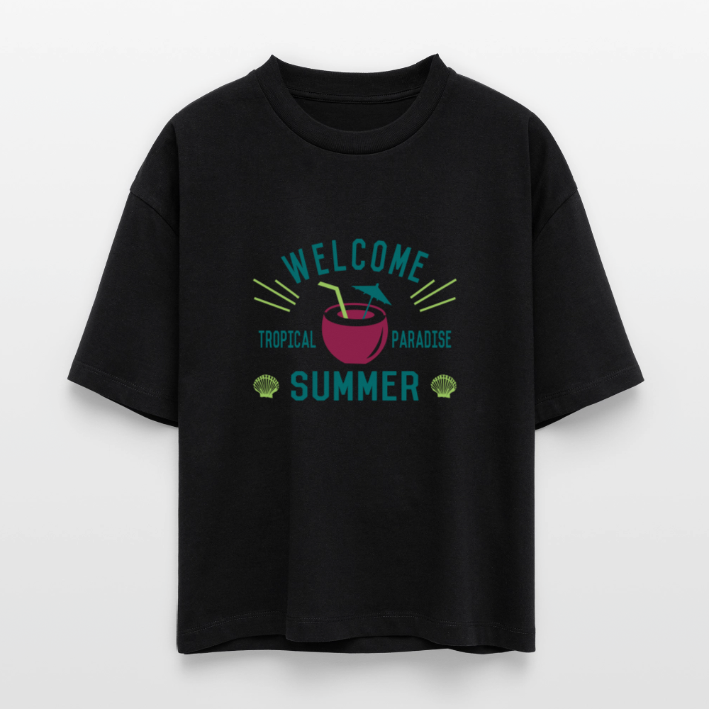 Stanley/Stella Frauen Boxy Bio-T-Shirt Nova Welcome Summer - Schwarz