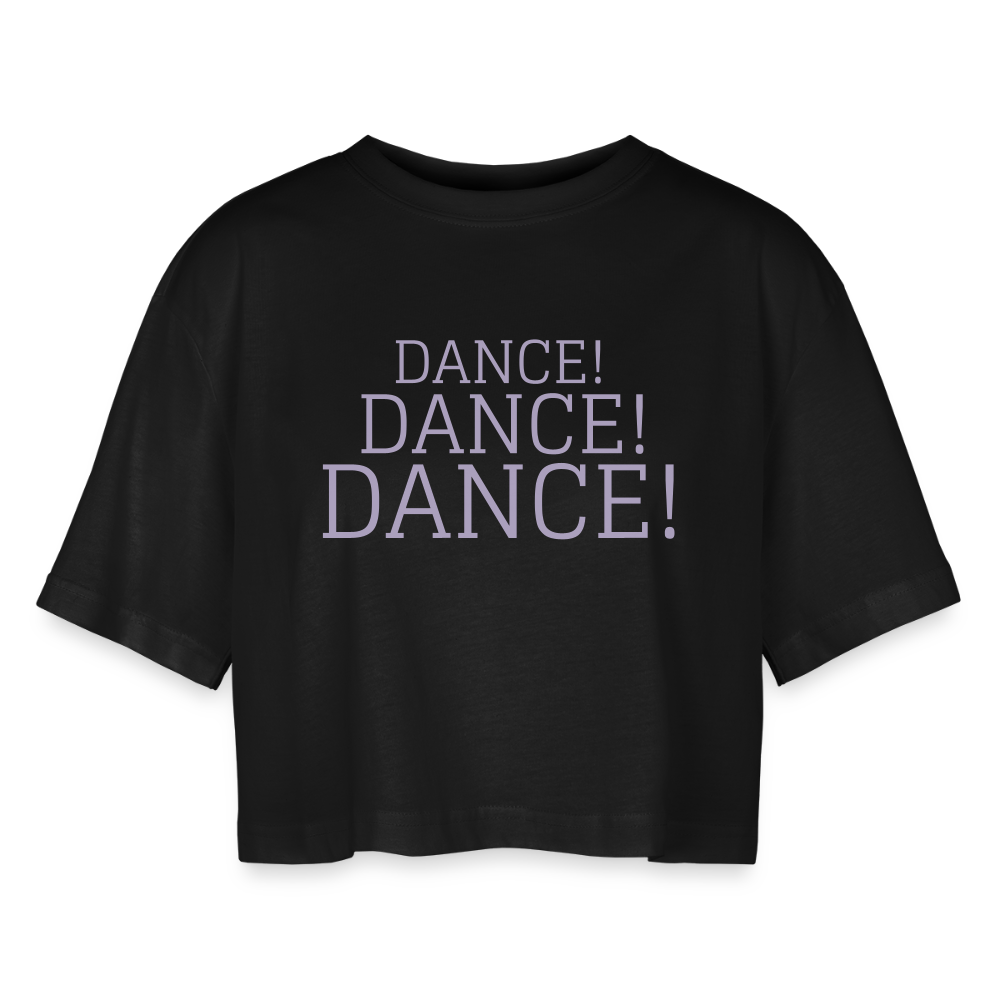 Frauen Oversized Cropped T-Shirt Dance - Schwarz