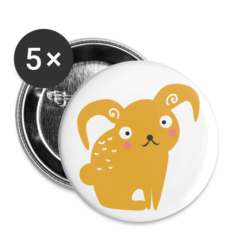Buttons mittel 32 mm (5er Pack) Bunny - Weiß