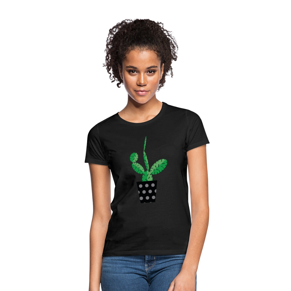 Frauen T-Shirt Kaktus - Schwarz