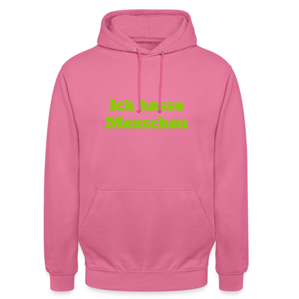 Unisex Hoodie Ich hasse Menschen - Pink