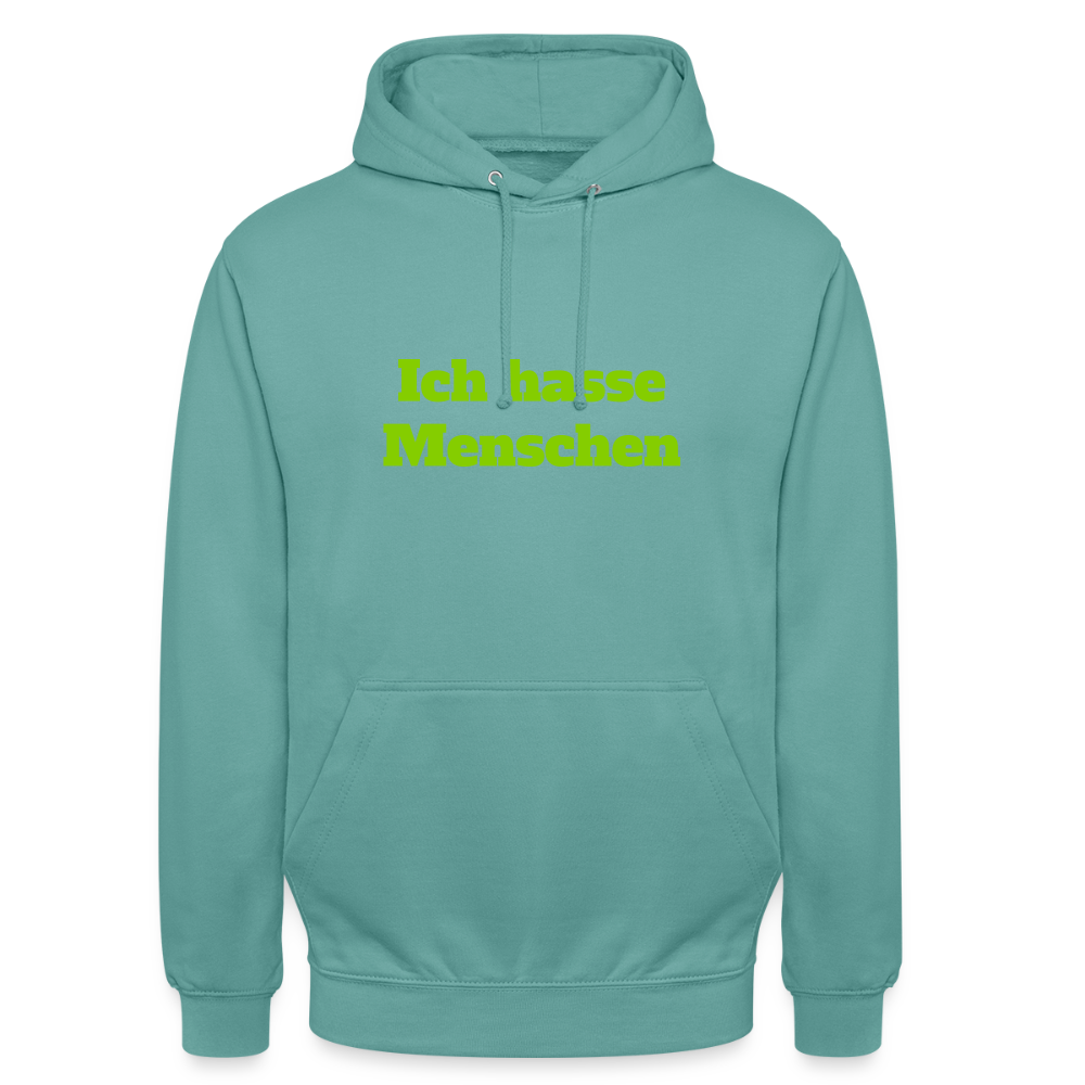 Unisex Hoodie Ich hasse Menschen - Pastelltürkis