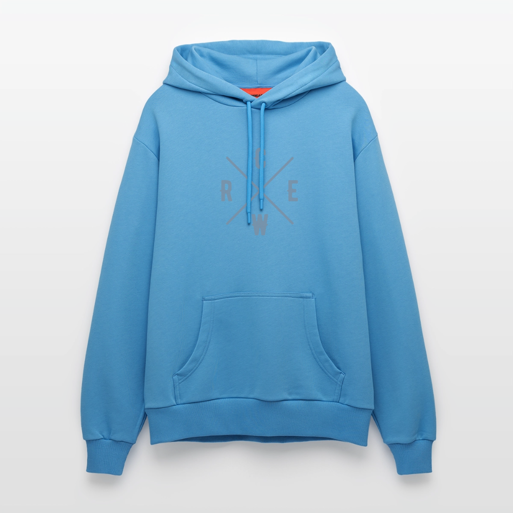 Organic Relaxed Hoodie Made in EU Crew - Sol Blue