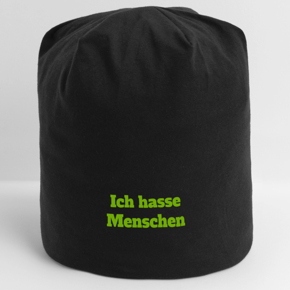 Jersey-Beanie Ich hasse Menschen - Schwarz