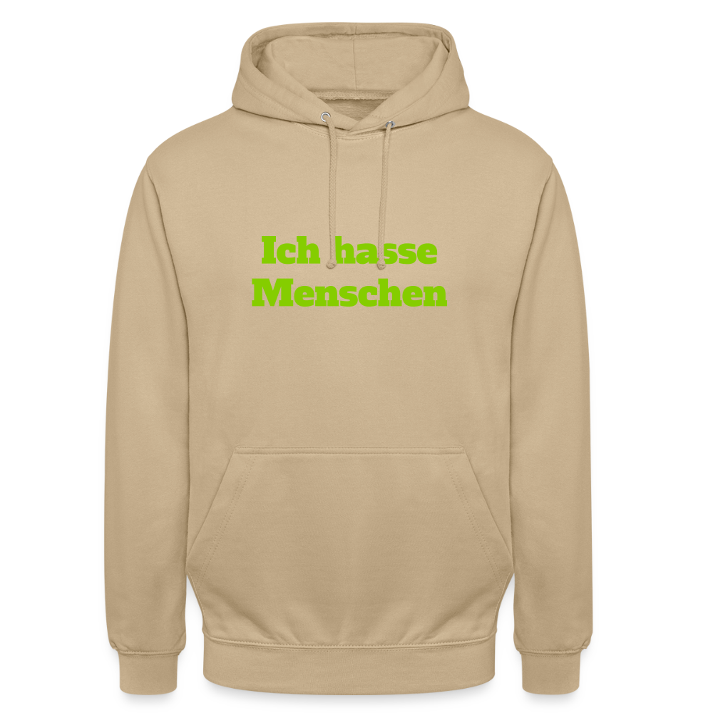 Unisex Hoodie Ich hasse Menschen - Beige