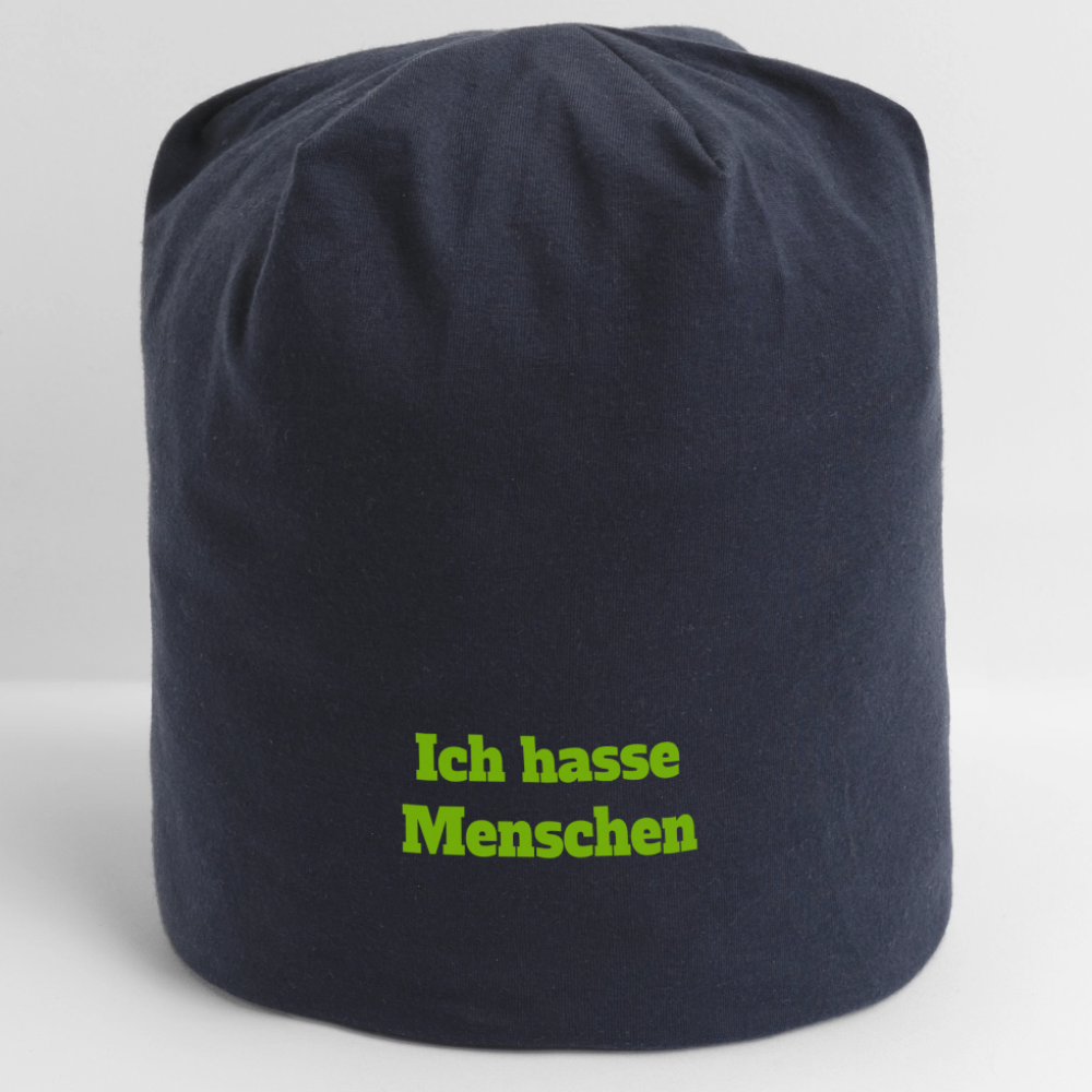 Jersey-Beanie Ich hasse Menschen - French Navy