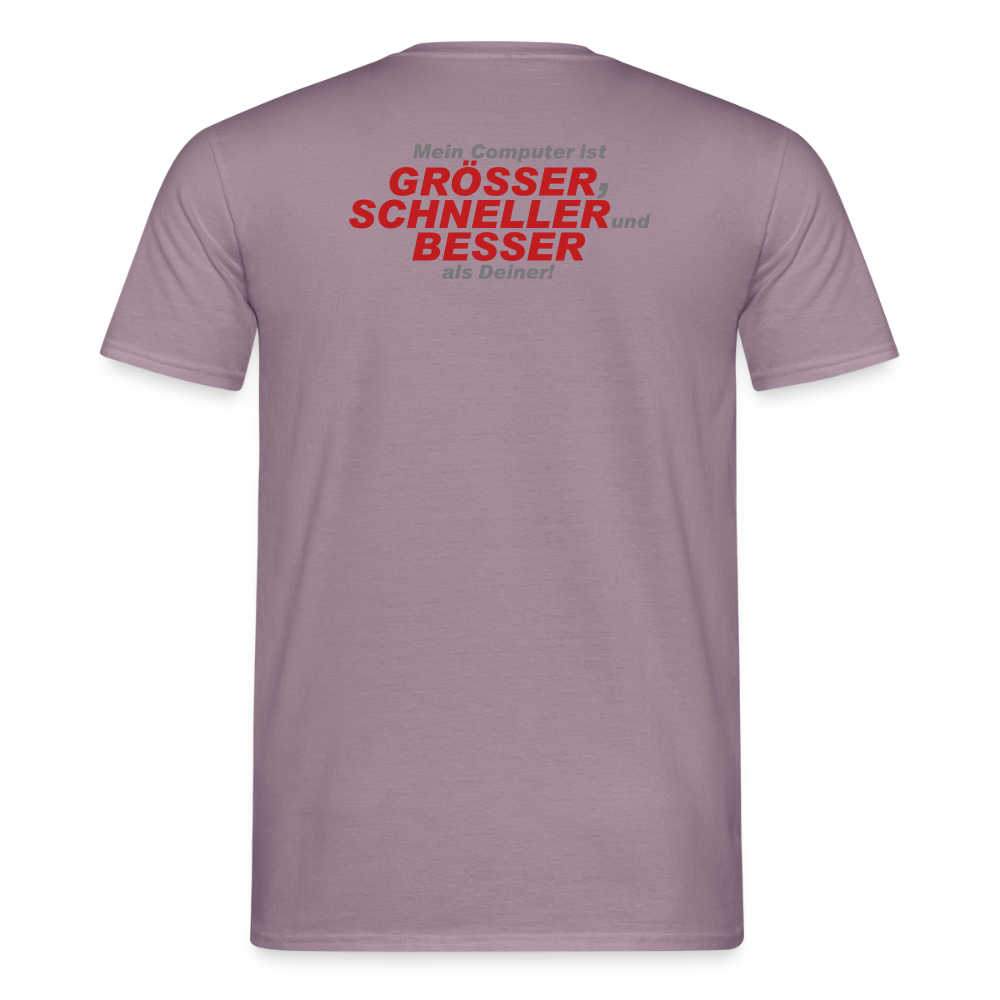 Männer T-Shirt Mein Computer - Lilagrau