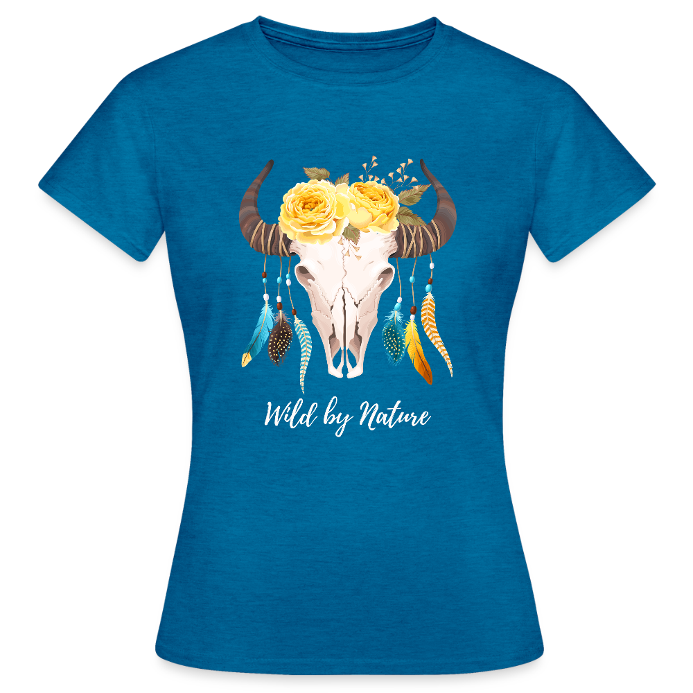 Frauen T-Shirt Boho - Antikblaues Saphir meliert