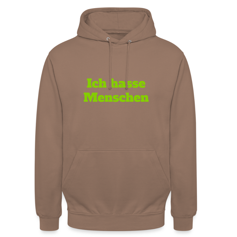 Unisex Hoodie Ich hasse Menschen - Mokka