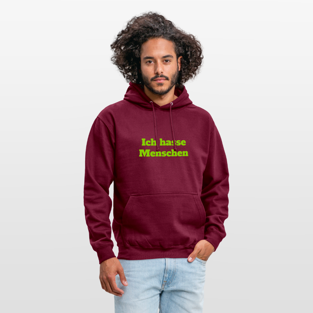 Unisex Hoodie Ich hasse Menschen - Bordeaux