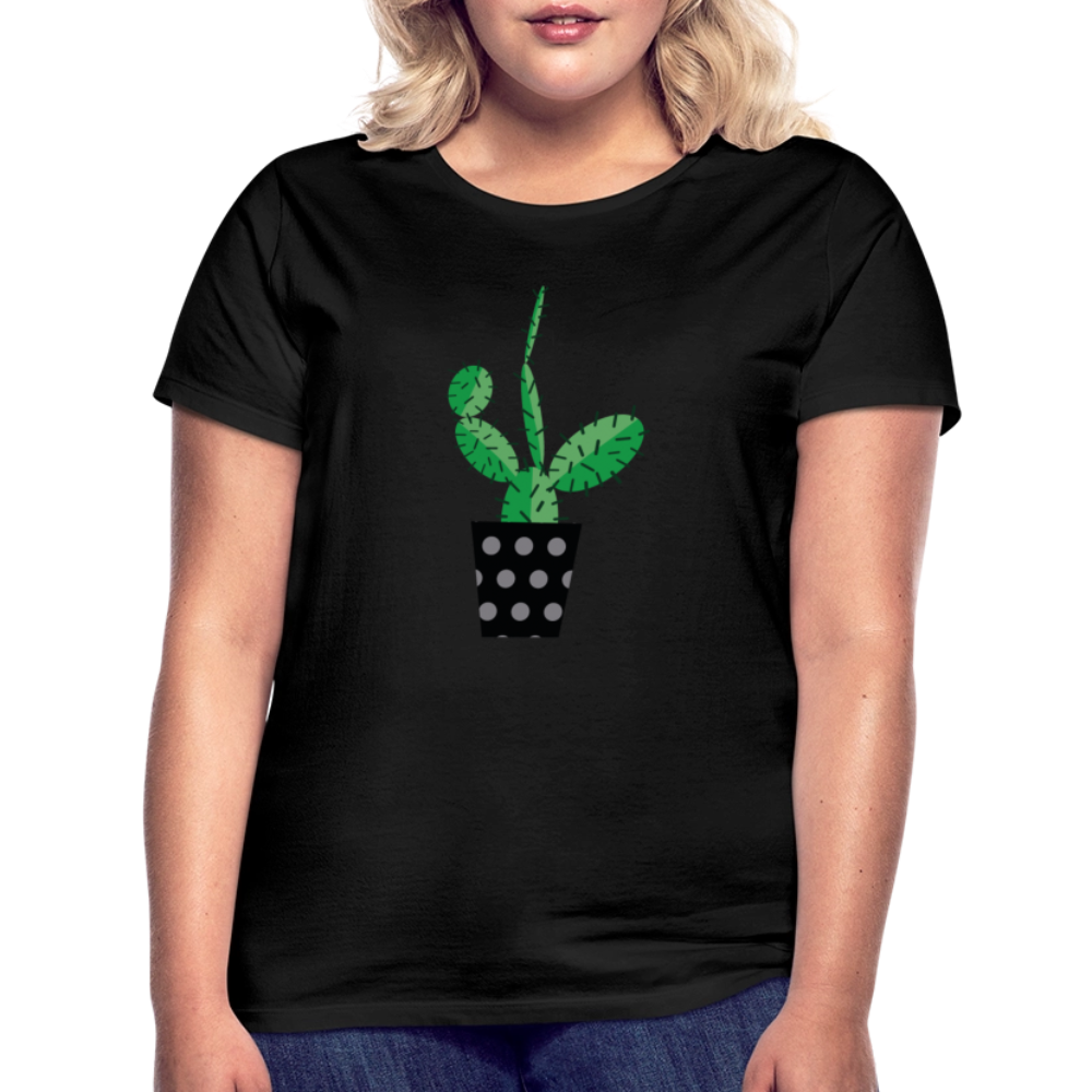 Frauen T-Shirt Kaktus - Schwarz