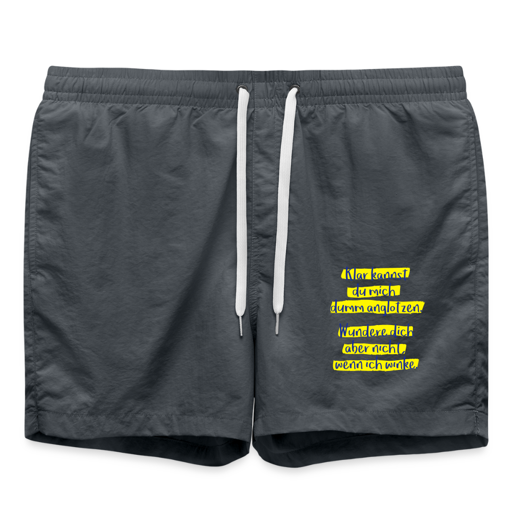 Badeshorts Lustiger Spruch - Anthrazit