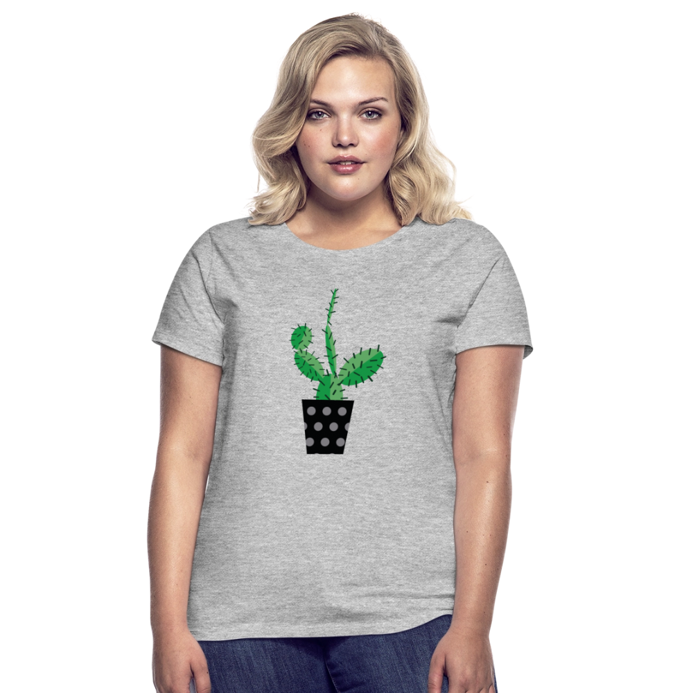 Frauen T-Shirt Kaktus - Grau meliert
