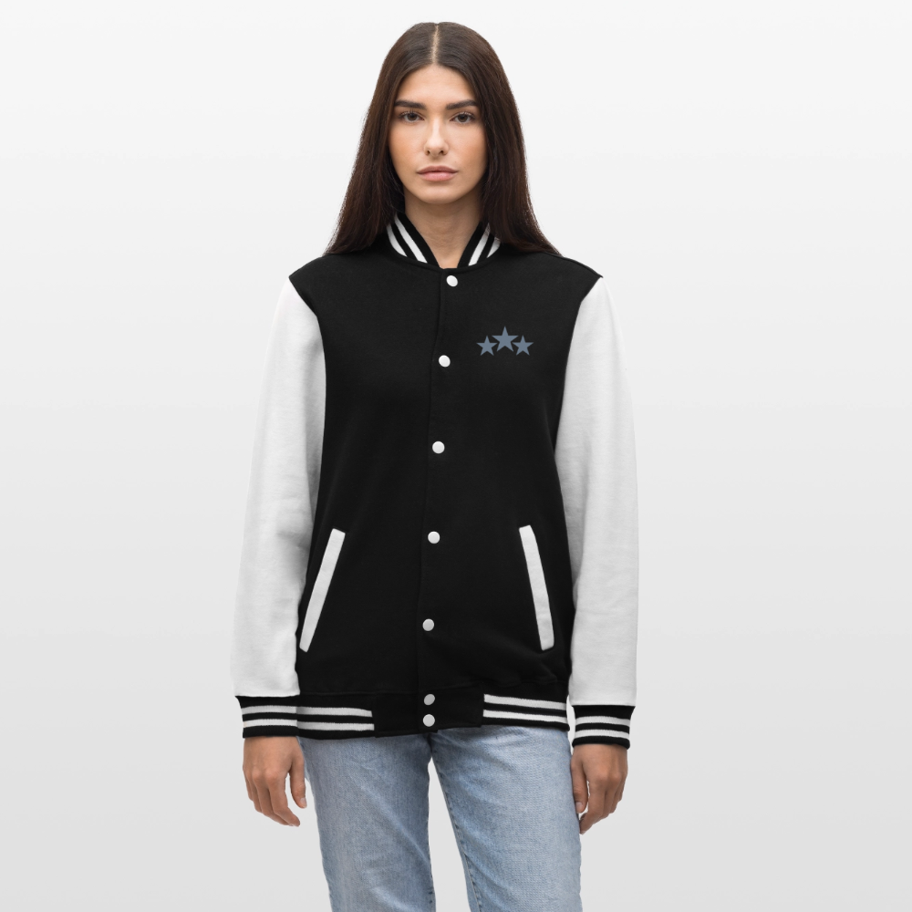 College-Sweatjacke Stars - Schwarz/Weiß