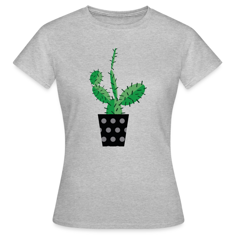 Frauen T-Shirt Kaktus - Grau meliert