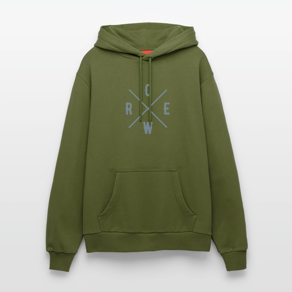 Organic Relaxed Hoodie Made in EU Crew - MOSS GREEN