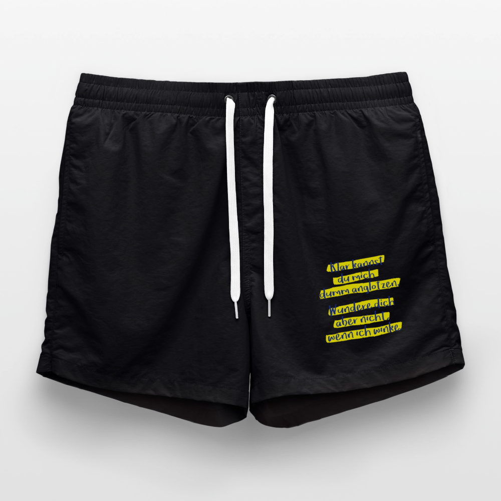 Badeshorts Lustiger Spruch - Schwarz