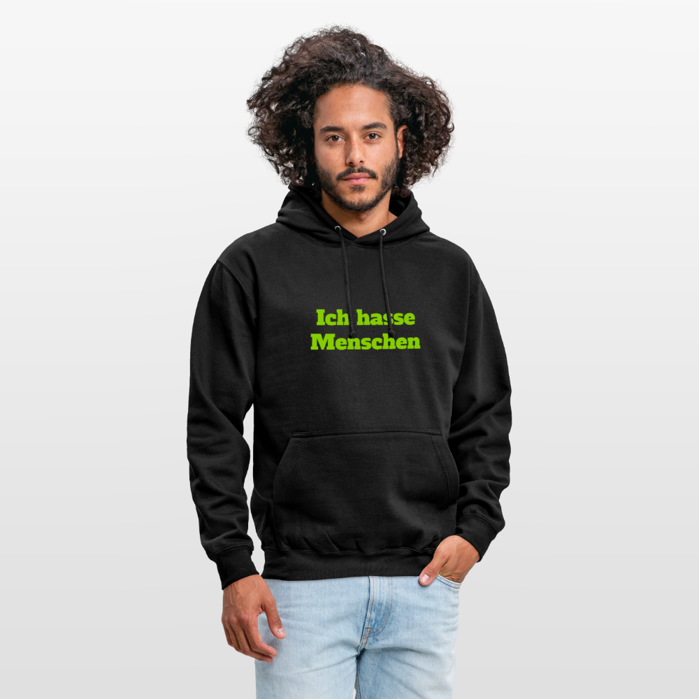 Unisex Hoodie Ich hasse Menschen - Schwarz