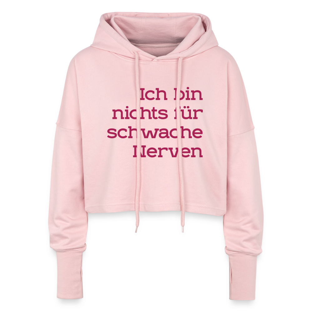 Cropped Frauen Hoodie Spruch - Hellrosa