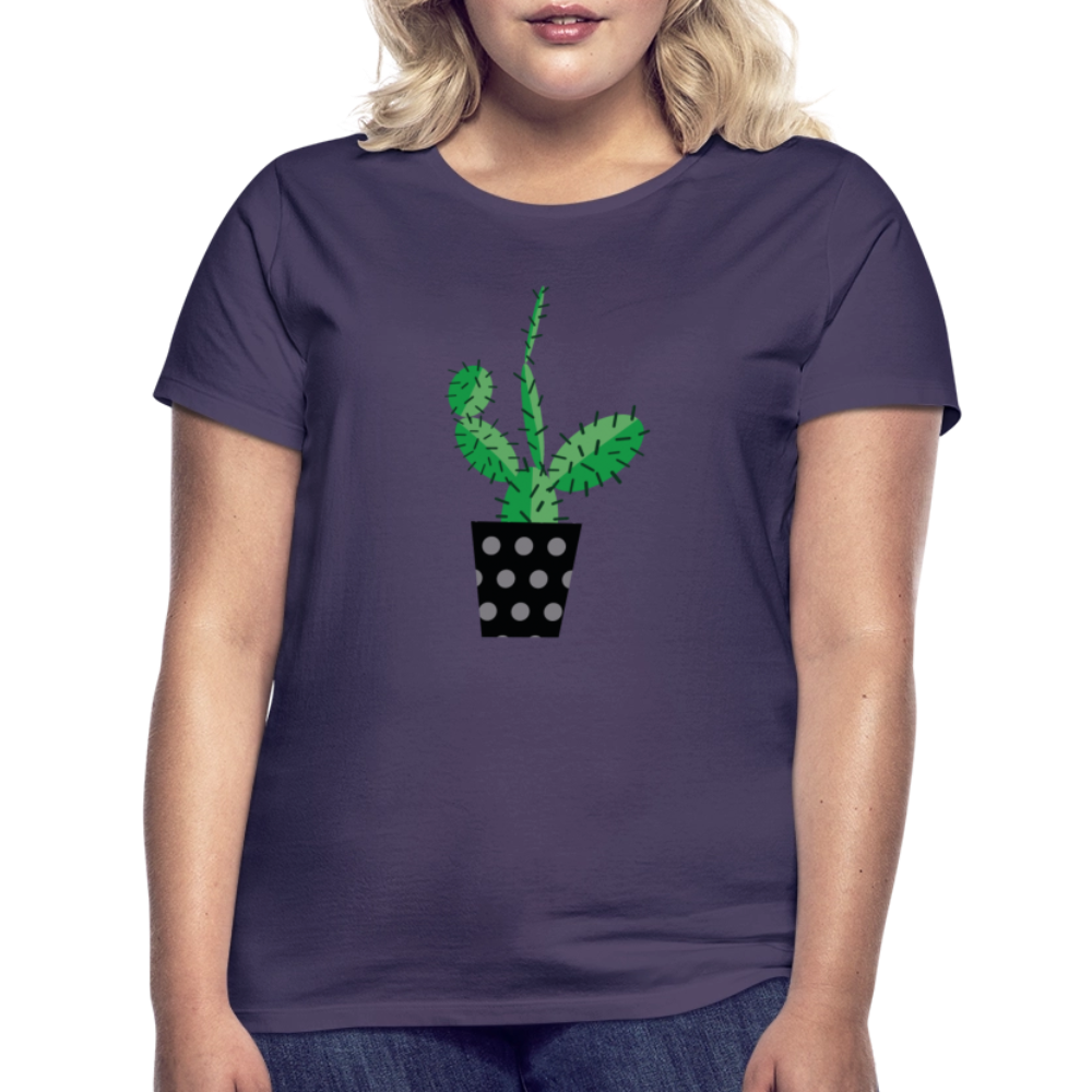 Frauen T-Shirt Kaktus - Dunkellila