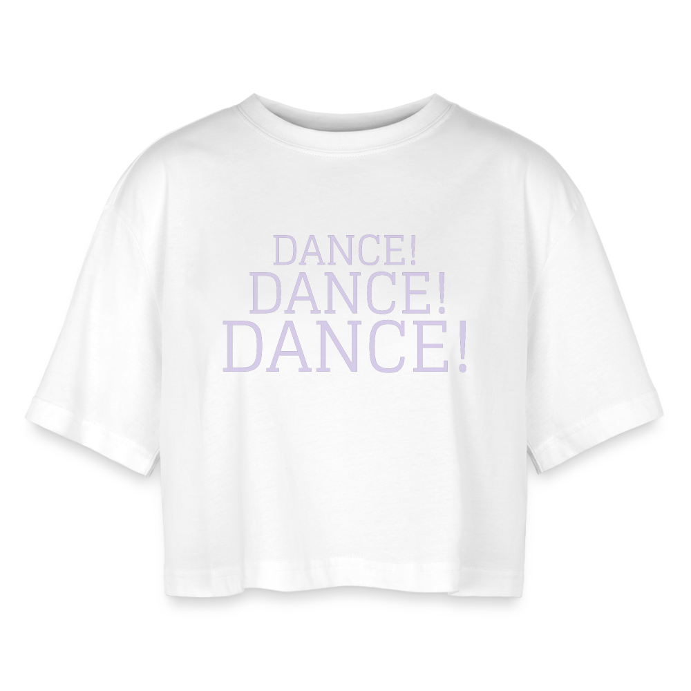 Frauen Oversized Cropped T-Shirt Dance - Weiß