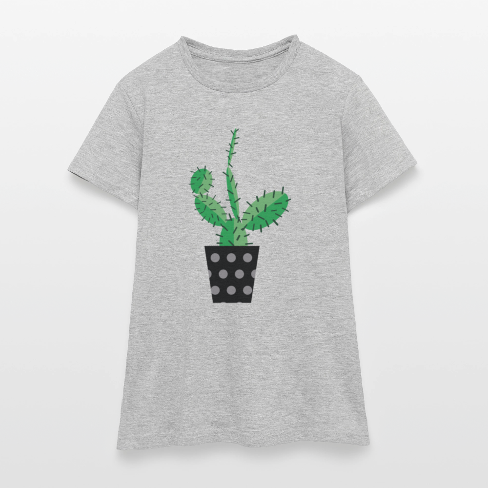 Frauen T-Shirt Kaktus - Grau meliert
