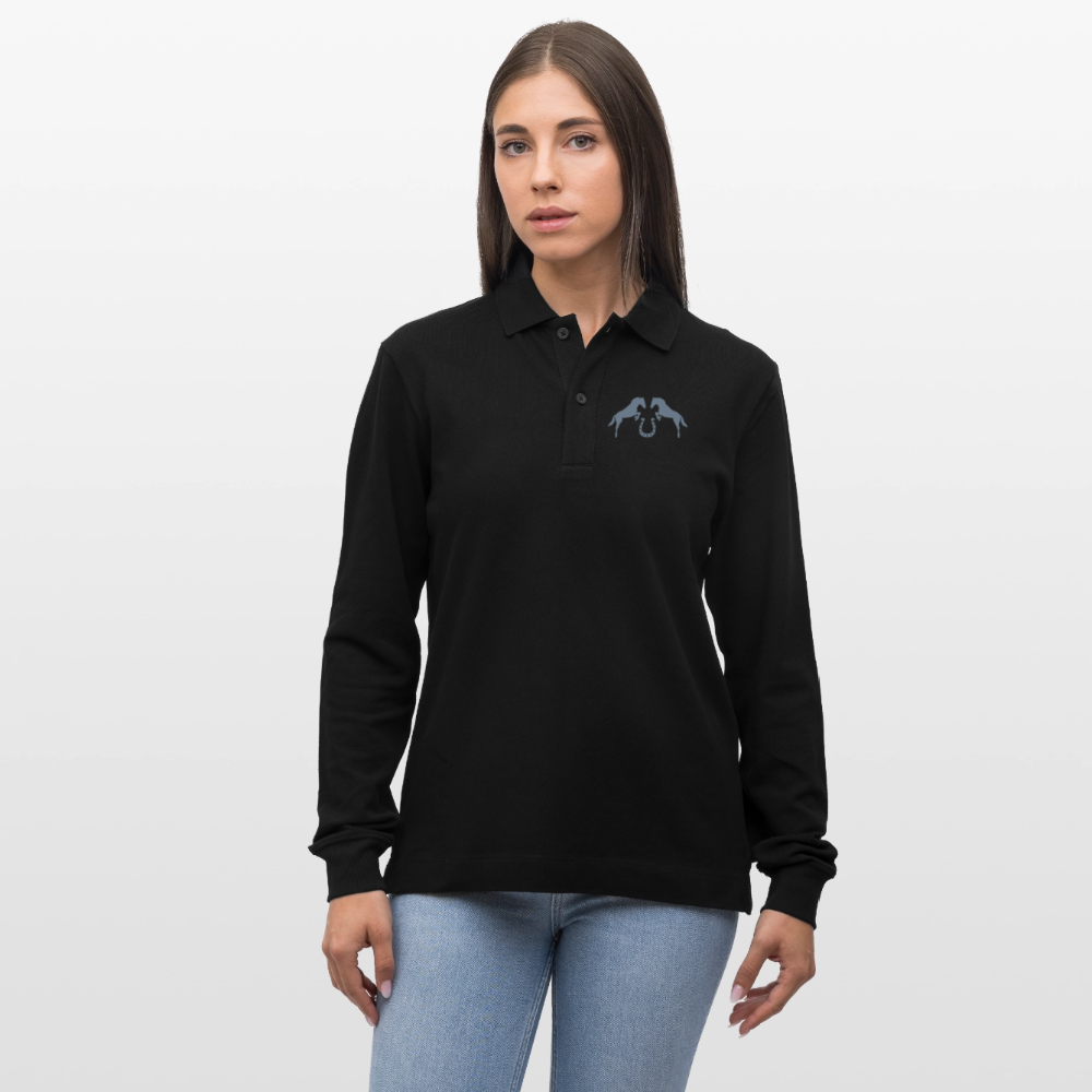 Stanley/Stella Unisex Bio-Langarm-Poloshirt Premium Prepster Horselove - Schwarz