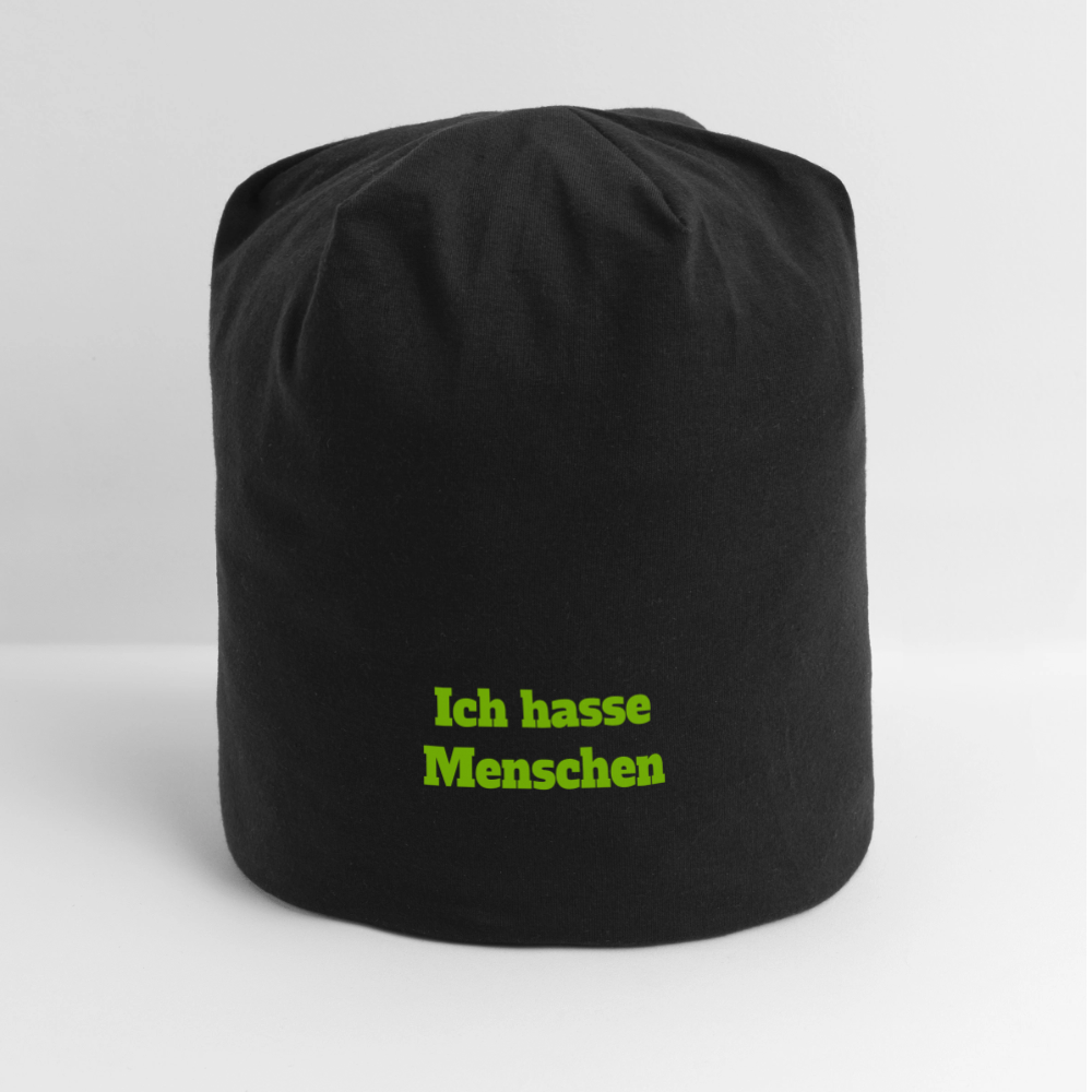 Jersey-Beanie Ich hasse Menschen - Schwarz