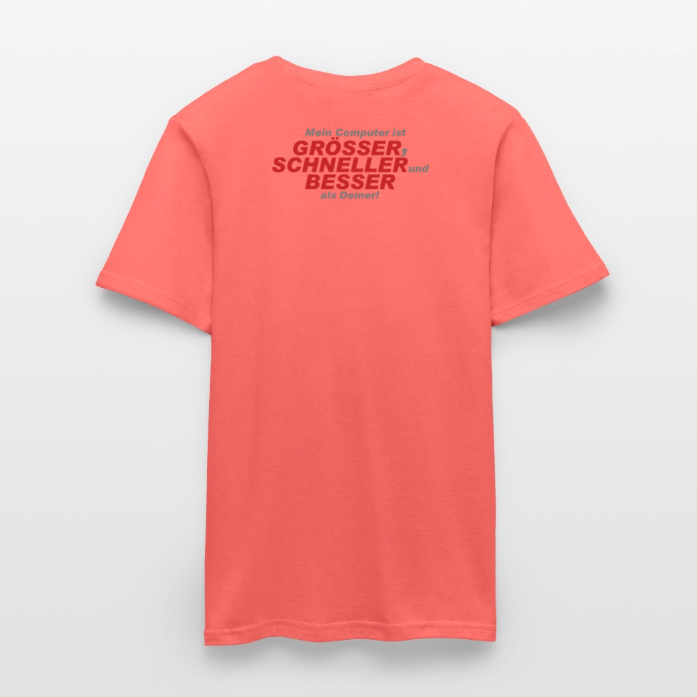 Männer T-Shirt Mein Computer - Koralle