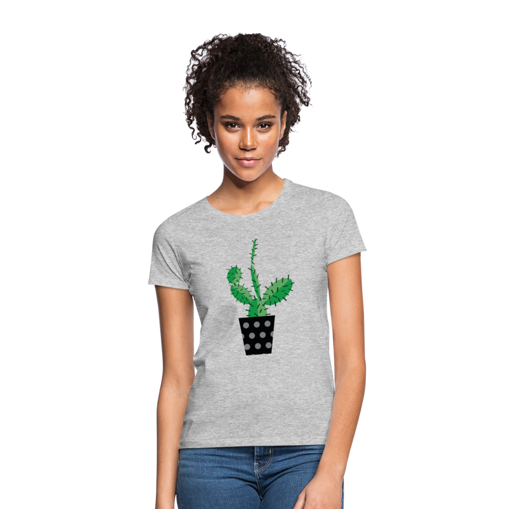 Frauen T-Shirt Kaktus - Grau meliert