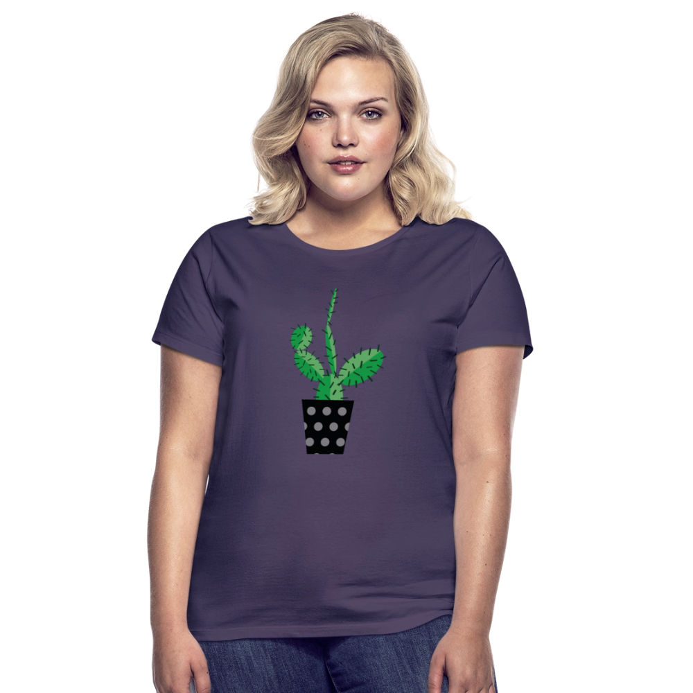 Frauen T-Shirt Kaktus - Dunkellila