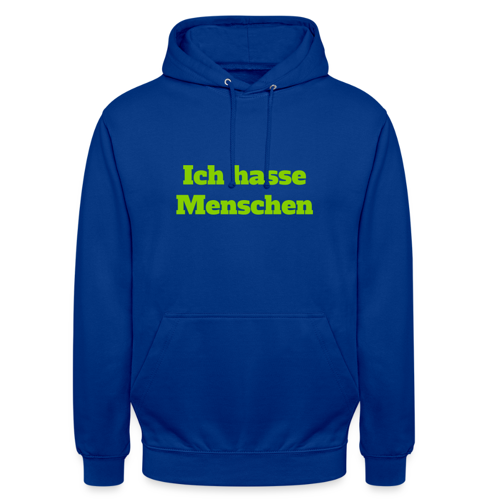 Unisex Hoodie Ich hasse Menschen - Royalblau