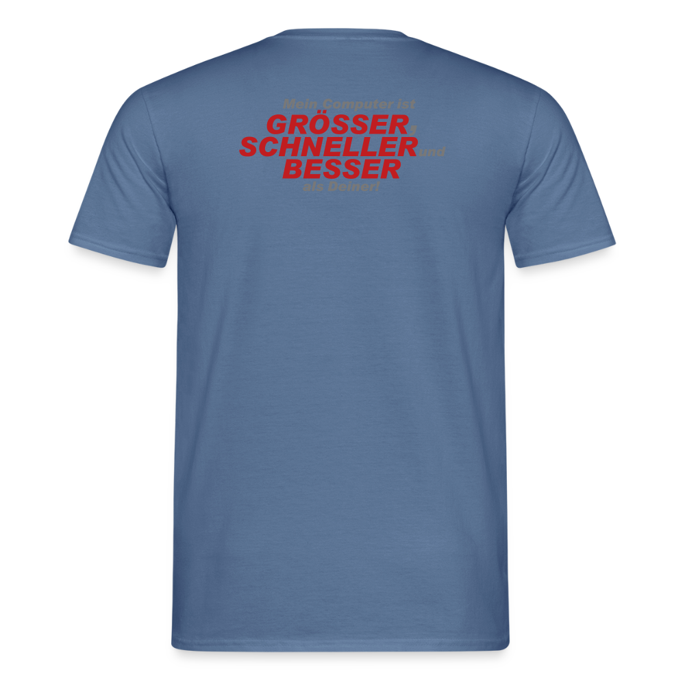 Männer T-Shirt Mein Computer - Taubenblau