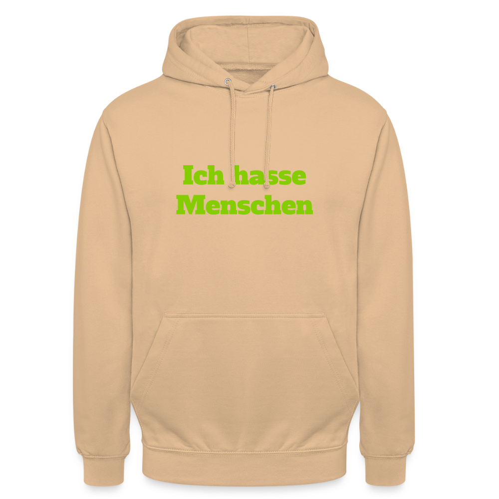 Unisex Hoodie Ich hasse Menschen - Pfirsich