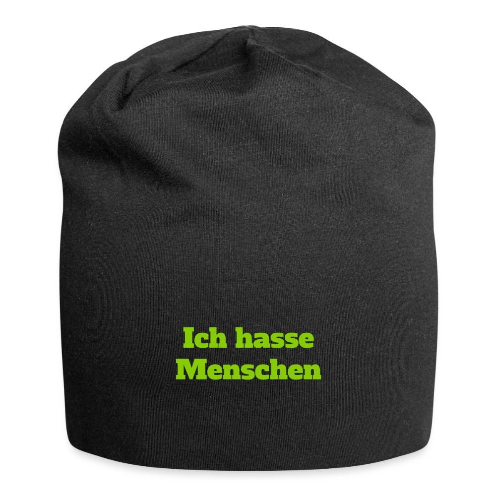Jersey-Beanie Ich hasse Menschen - Schwarz