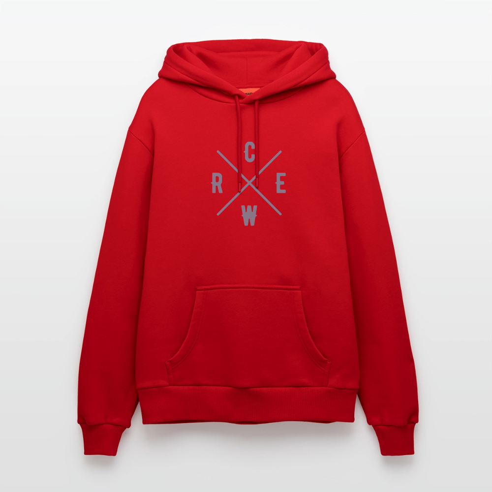Organic Relaxed Hoodie Made in EU Crew - Rot