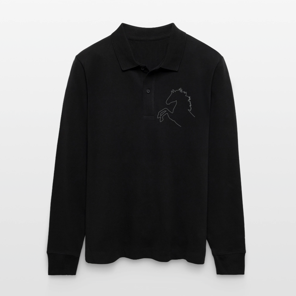 Stanley/Stella Unisex Bio-Langarm-Poloshirt Prepster - Schwarz