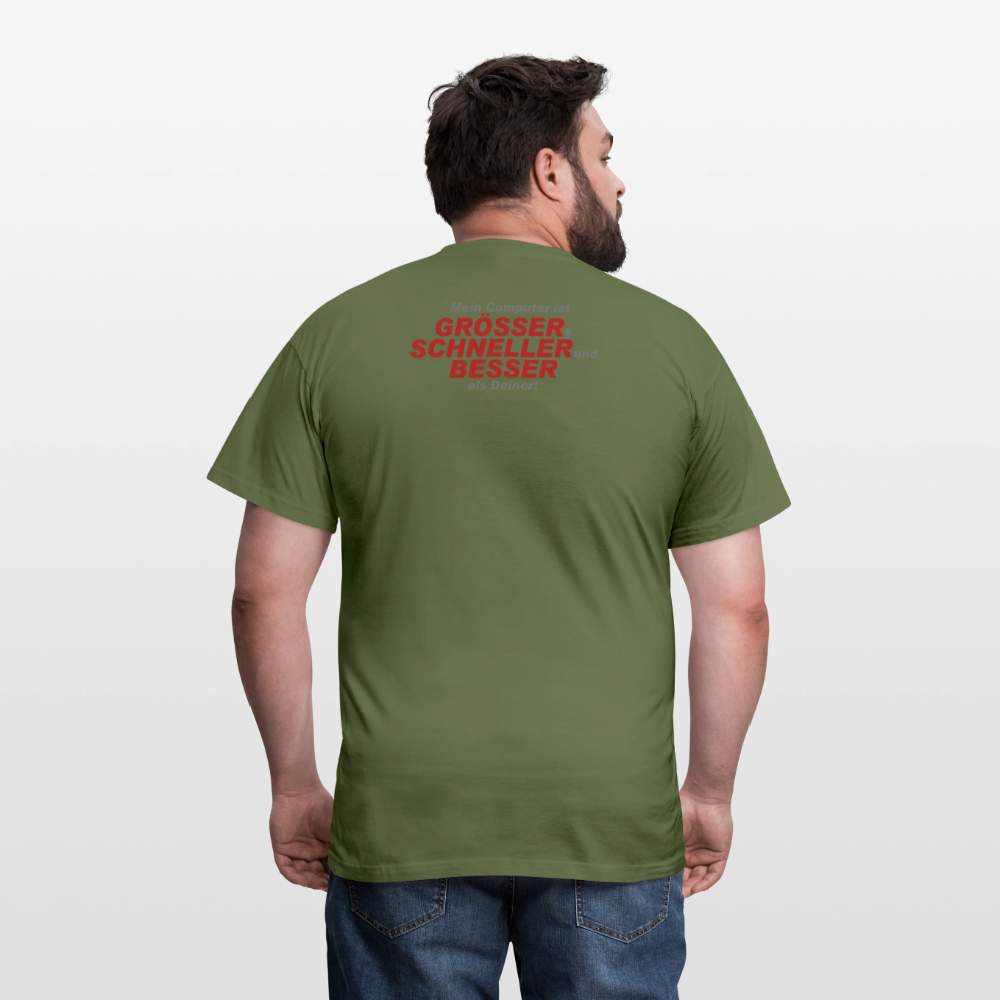 Männer T-Shirt Mein Computer - Militärgrün
