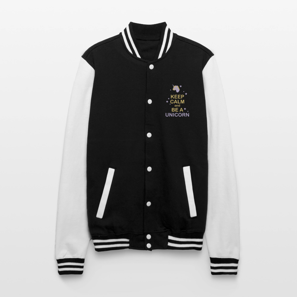 College-Sweatjacke Keep Calm..! - Schwarz/Weiß