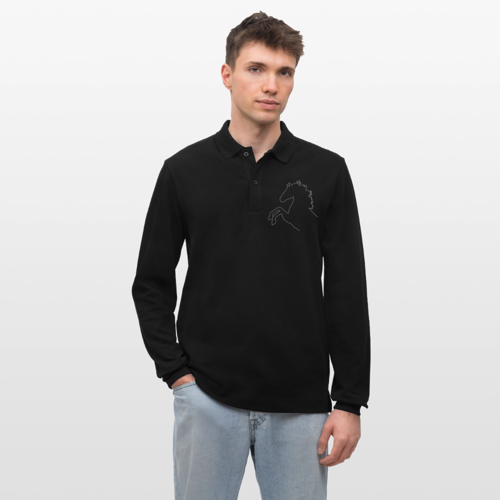 Stanley/Stella Unisex Bio-Langarm-Poloshirt Prepster - Schwarz