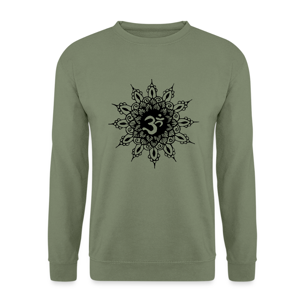 Unisex Pullover Om Henna - Armeegrün