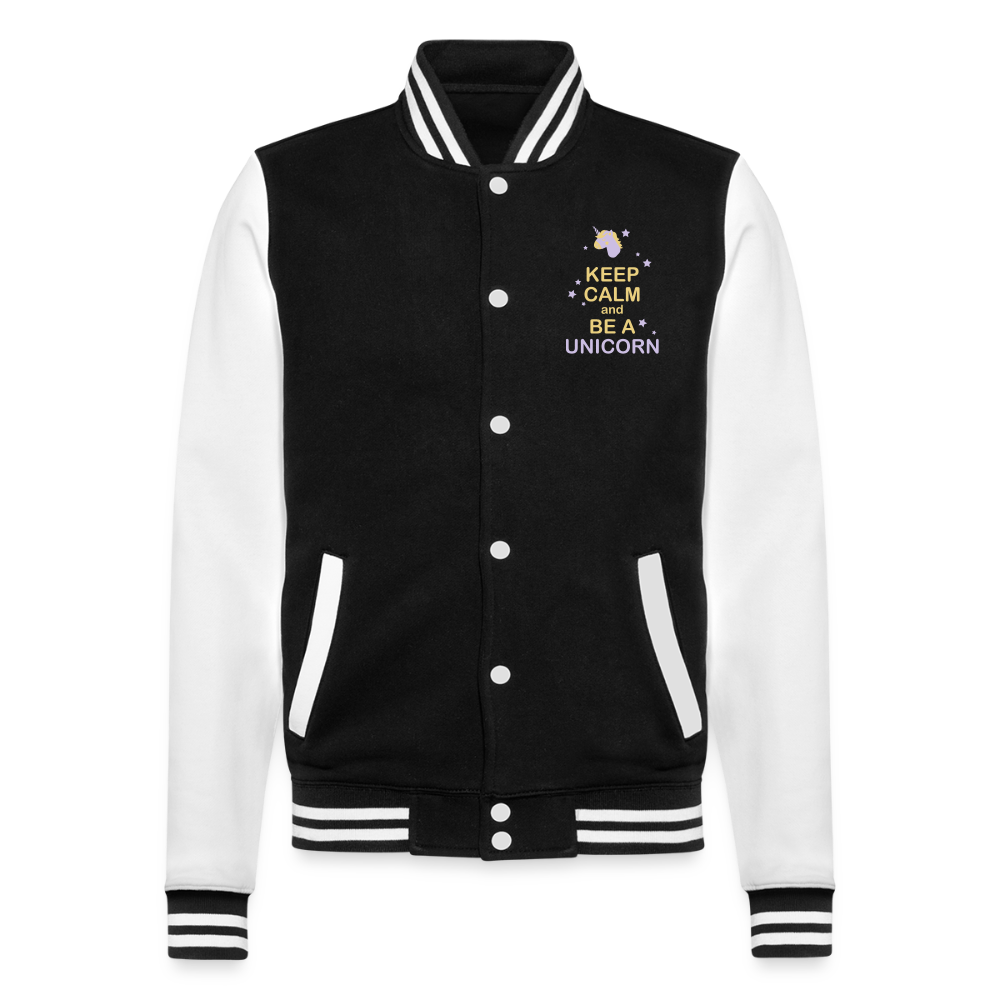 College-Sweatjacke Keep Calm..! - Schwarz/Weiß