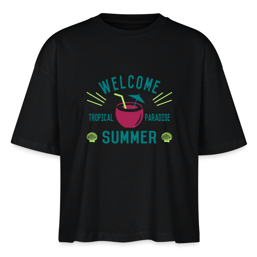 Stanley/Stella Frauen Boxy Bio-T-Shirt Nova Welcome Summer - Schwarz