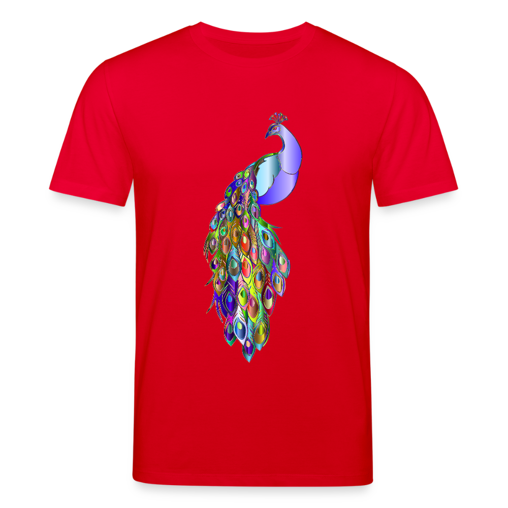 Unisex Bio-T-Shirt CREATOR Pfau - Rot