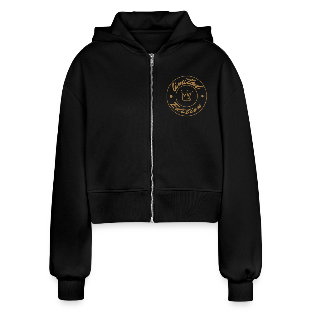 Frauen Oversized Cropped Kapuzenjacke Limited edition - Schwarz