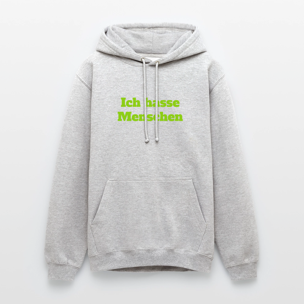 Unisex Hoodie Ich hasse Menschen - Hellgrau meliert