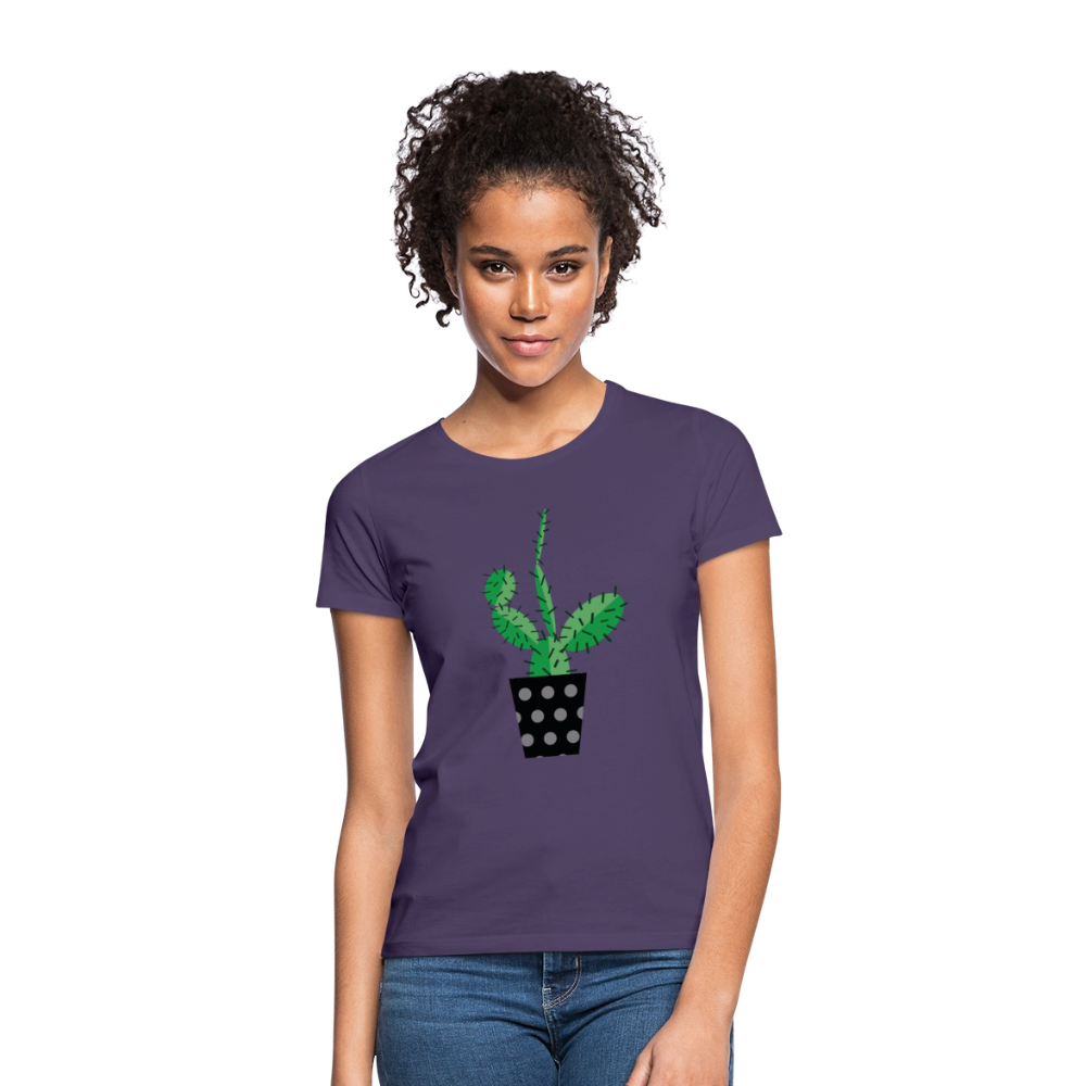 Frauen T-Shirt Kaktus - Dunkellila